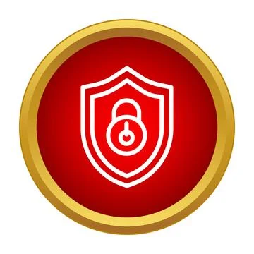 Shield and padlock icon representing digital security concepts イラスト素材