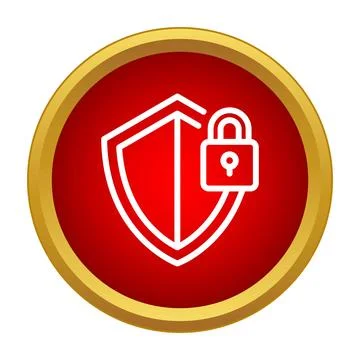 Shield and padlock icon representing data security concept イラスト素材