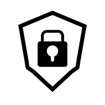Shield and padlock. Security icon. Stock Illustration