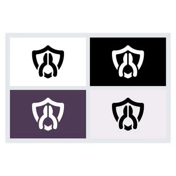Shield and Pliers Tool Logo Icon Design Stock-Illustration