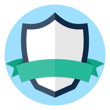 Shield and ribbon flat icon Stock Illustration