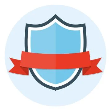 Shield and ribbon flat icon Stock-Illustration