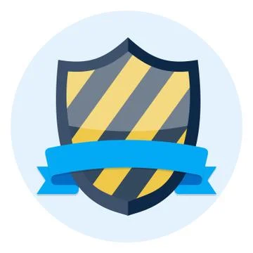 Shield and ribbon flat icon Stock-Illustration
