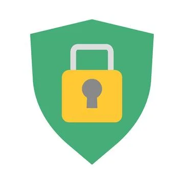 Shield and security icons. Locked padlock. Vector. Illustration