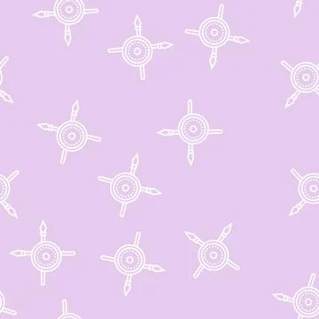 Shield and spears ancient rome line seamless pattern Stock Illustration