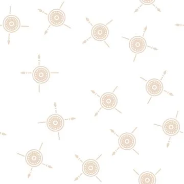 Shield and spears ancient rome glyph seamless pattern Stock Illustration