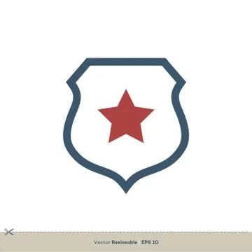 Shield and Star Icon vector Logo Template Illustration Design. Vector EPS 10. Illustrazione stock