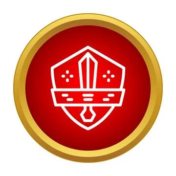 Shield and sword icon representing protection and defense Stock Illustration
