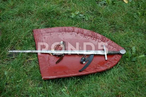 Shield and sword Stock Photos