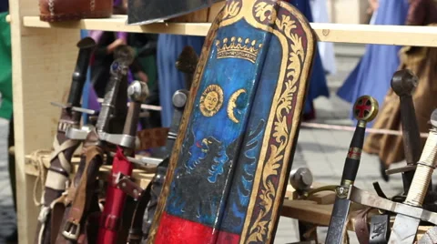 Shield and Swords Stock Footage 41568545