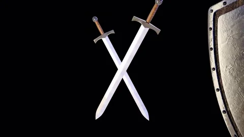 Shield and swords Stock Footage 70402953