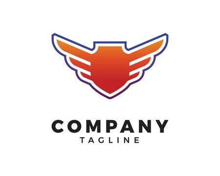 Shield and Wing Logo Template Stock-Illustration