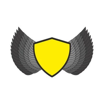 Shield and wings logo. Heraldic emblem. Antique coat template Stock Illustration