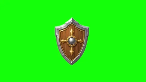 Shield animated armor defense evolution and upgrade level in 4k green scree.. Vídeo Stock 342539120