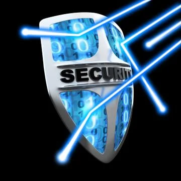 Shield antivirus, abstract (done in 3d) 스톡 일러스트