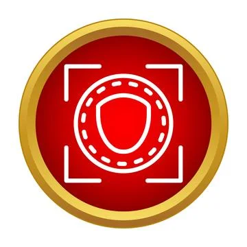 Shield antivirus scanning data protection concept icon Stock-Illustration