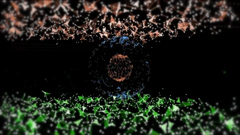 Shield around abstract globe protected by two plexus networks up and down. Stock Footage 123503345