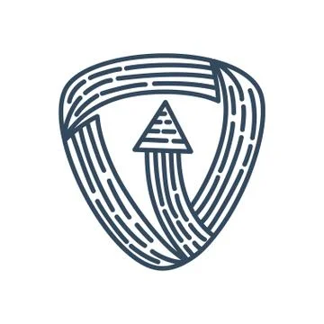Shield Arrow Direction collection Vector outline Illustrazione stock
