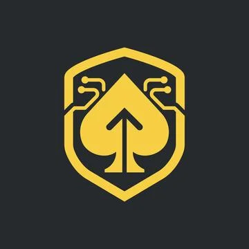 Shield Arrow Logo Design Cyber Security Protection Symbol Stock Illustration