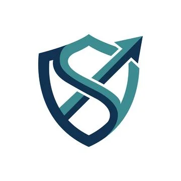 Shield Arrow Logo Design for Security and Finance Business Brand イラスト素材