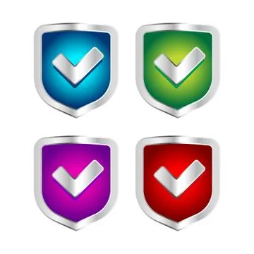 Shield badge icons set Stock Illustration