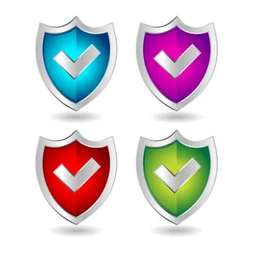 Shield badge icons set Stock Illustration