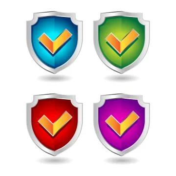 Shield badge icons set Illustrazione stock