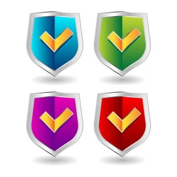 Shield badge icons set Stock Illustration