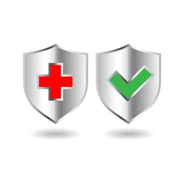 Shield badge icons set Stock Illustration