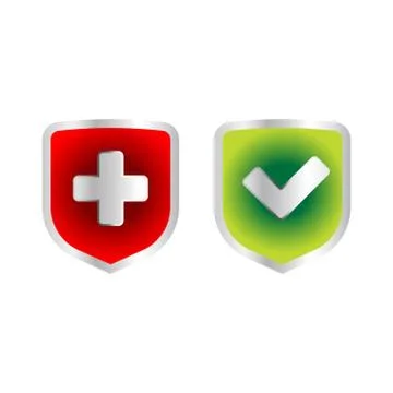 Shield badge icons set Stock Illustration