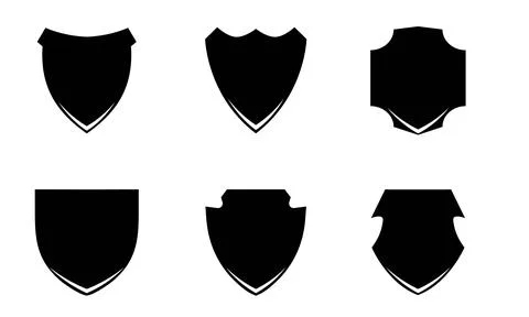 Shield Badge Shapes Collection for Security and Protection Stock-Illustration