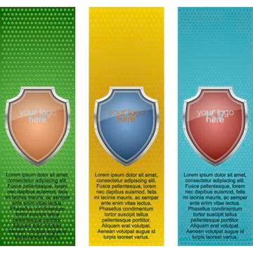 Shield Banners 3Pack Illustrazione stock