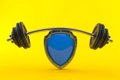 Shield with barbell Ilustración de archivo