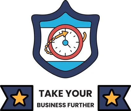 Shield bears a stopwatch with chain Stock Illustration