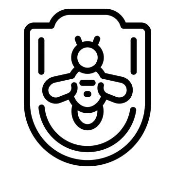 Shield with bee logo protecting honey production process 库存插图
