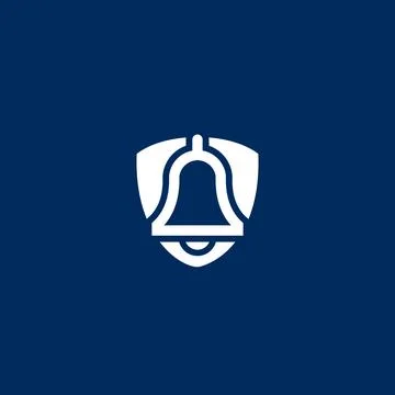 Shield bell logo design vector Stock Illustration