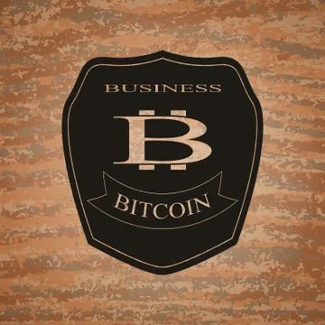 Shield bitcoin emblem Stock Illustration