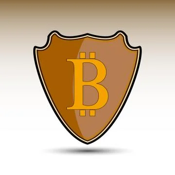 Shield with bitcoin symbol Stock Illustration