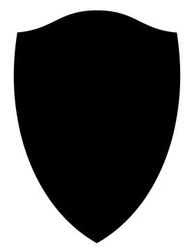 Shield black silhouette vector icon protect and security outline symbol. Stock Illustration