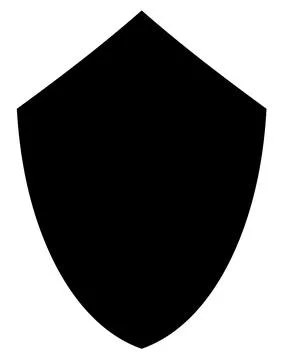 Shield black silhouette vector icon protect and security outline symbol. Stock Illustration