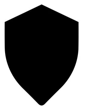 Shield black silhouette vector icon protect and security outline symbol. Stock Illustration