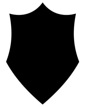 Shield black silhouette vector icon protect and security outline symbol. Stock Illustration