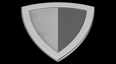 Shield black white silver medieval 3d illustration render Illustrazione stock