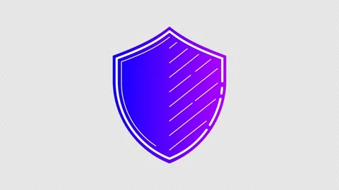 Shield with blue to purple gradient colors Vídeo Stock 335399403