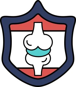 A shield with a bone on it Stock Illustration