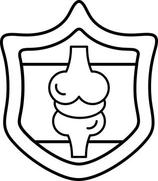 A shield with a bone on it Stock Illustration
