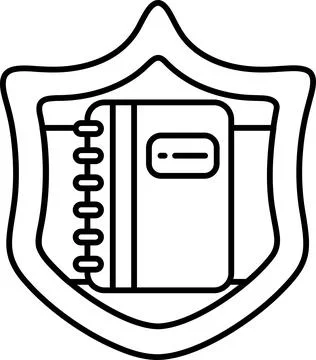 A shield with a book on it Stock Illustration