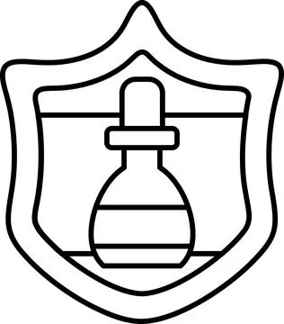 A shield with a bottle on it Stock Illustration
