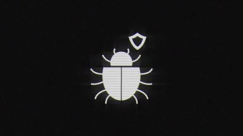 Shield bug in glitch effect mp4 video Stock Illustration
