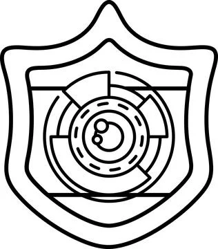 A shield with a camera on it Stock Illustration